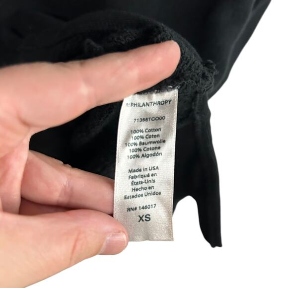 nPhilanthropy Black Mock Neck Sweatshirt Dress XS NWT Minimalist Athleisure Luxe - Picture 9 of 12